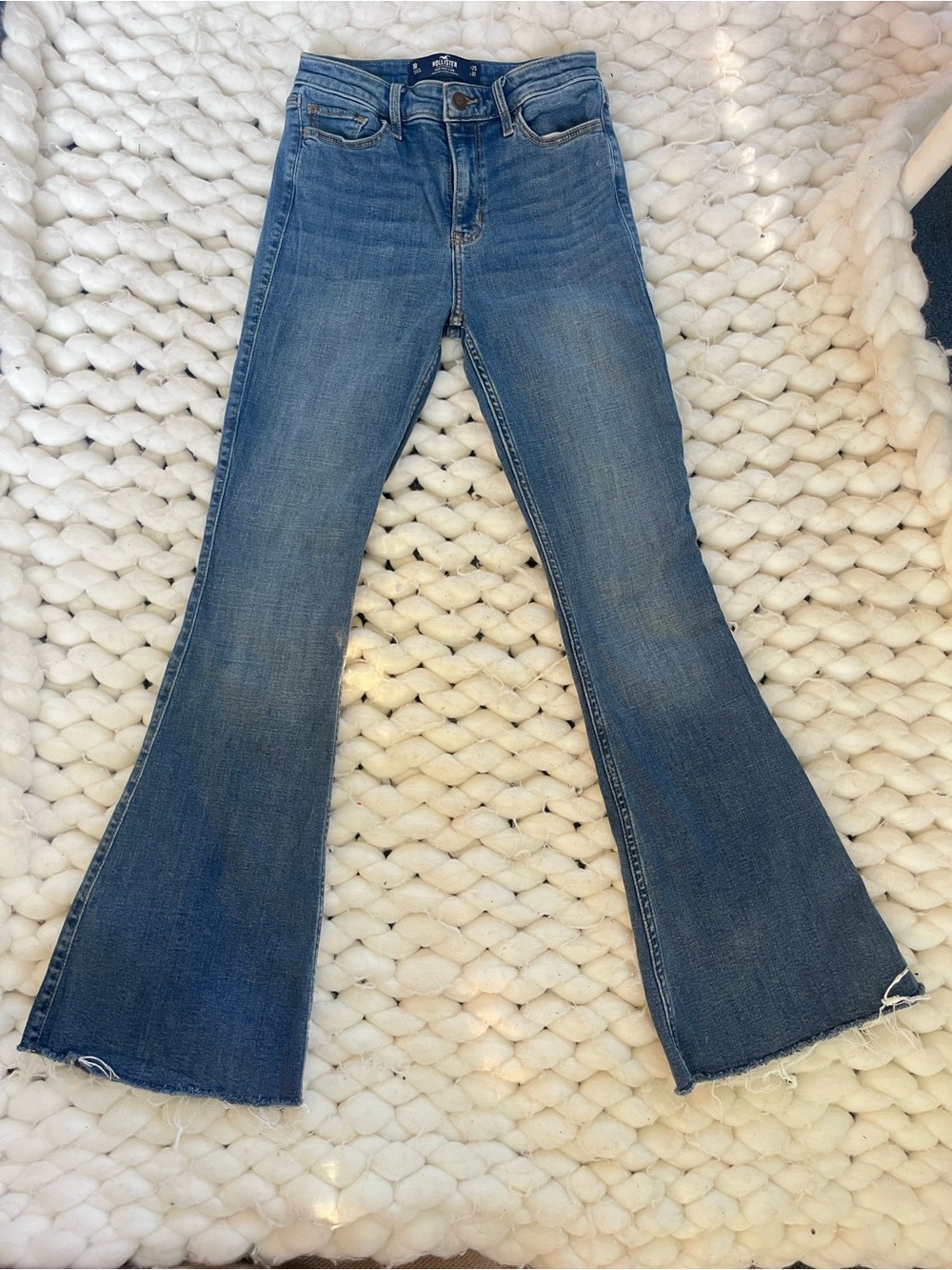 Hollister Medium Blue High-Rise Flare Jeans